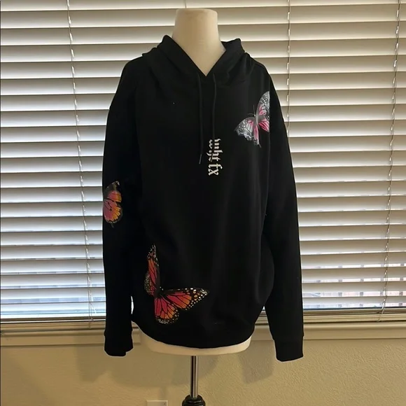 Black Butterfly Hoodie Sweater - Picture 1 of 3